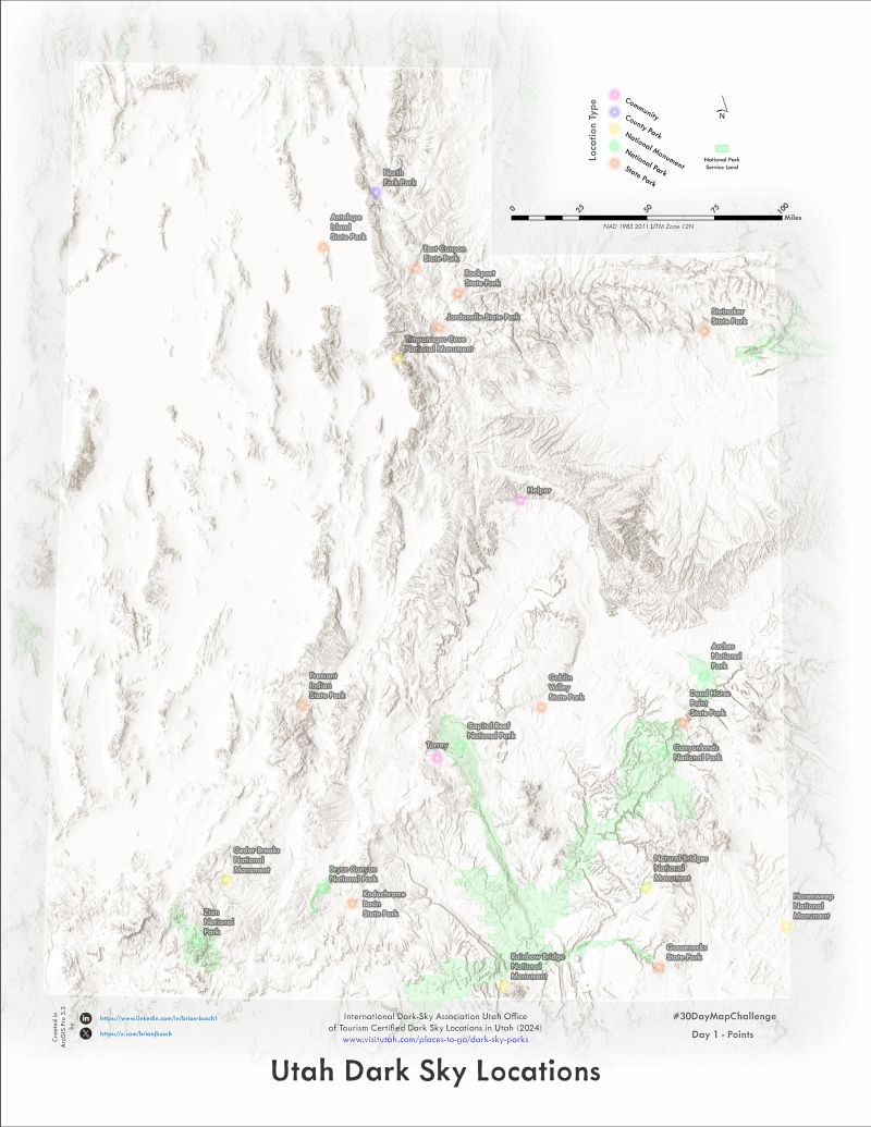 Utah dark sky points
